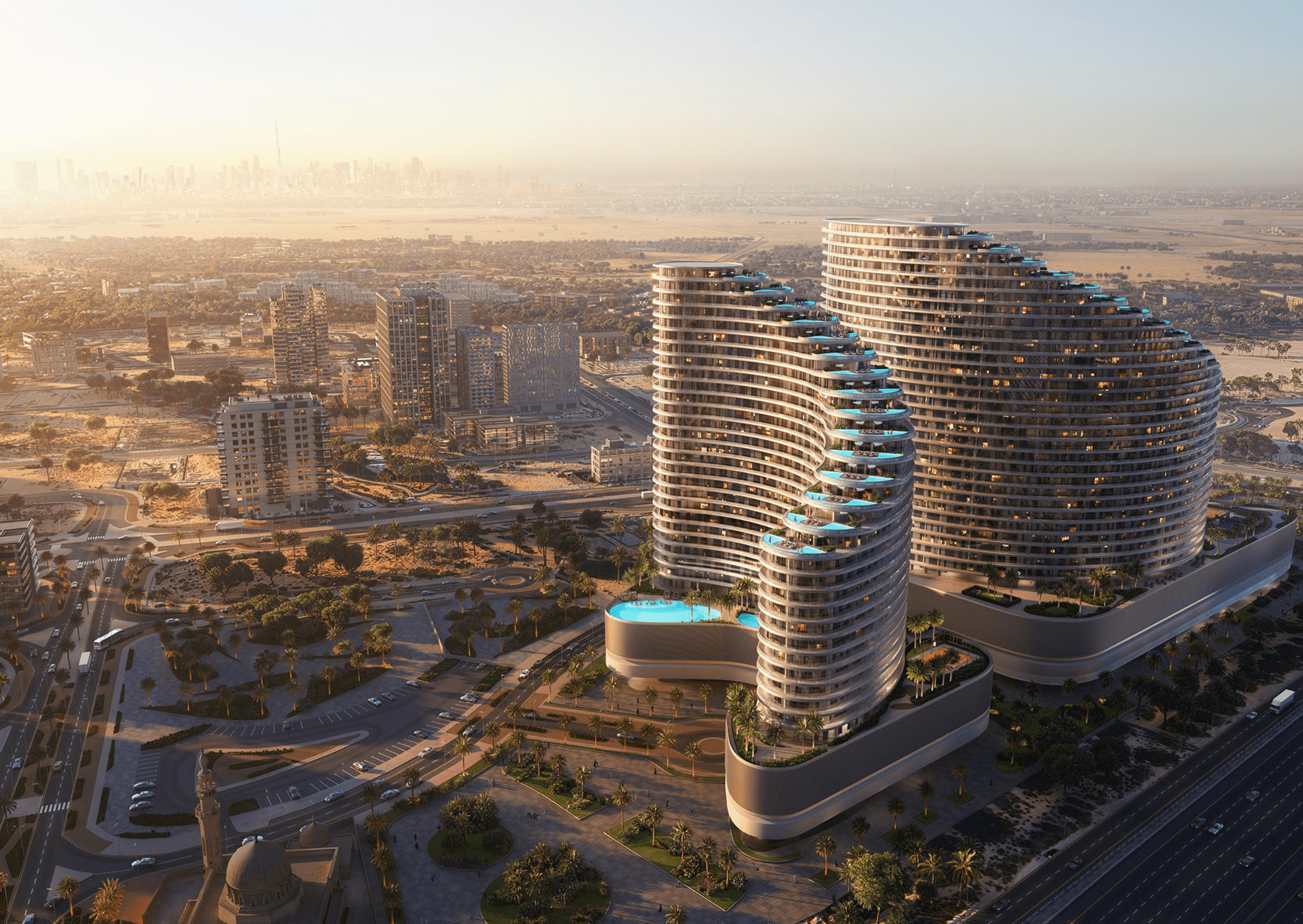 Binghatti Skyflame — Aerial View